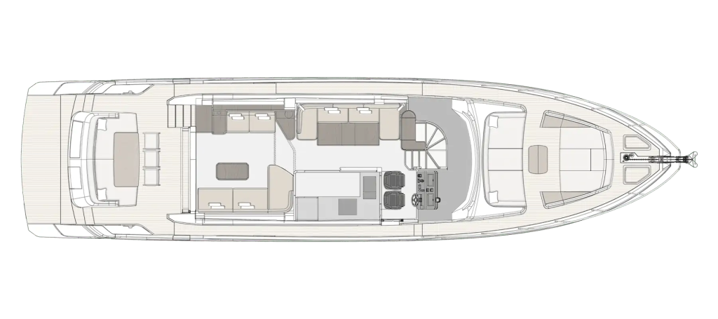 Azimut Fly 68 — Main deck – enclosed galley