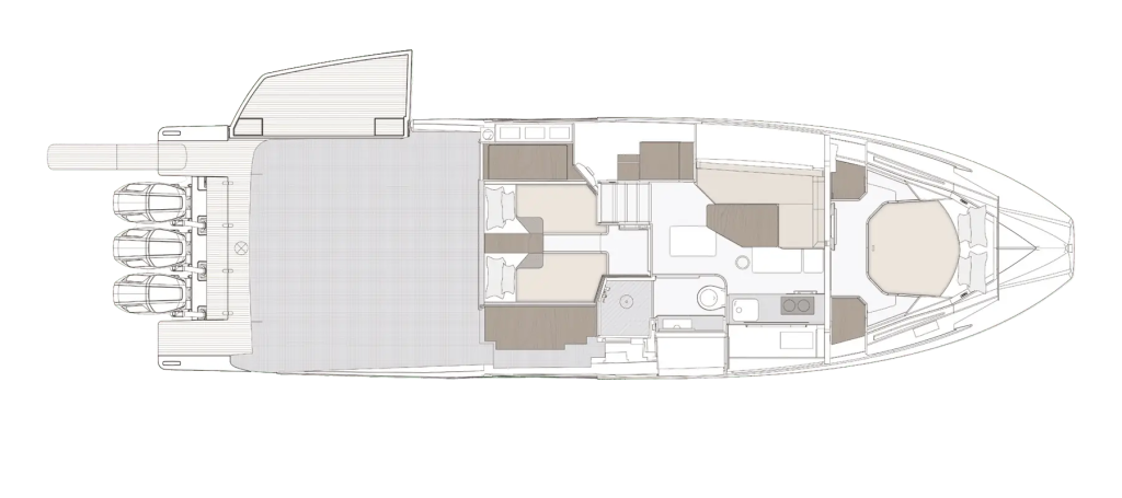 Azimut Verve 48 — Lower deck