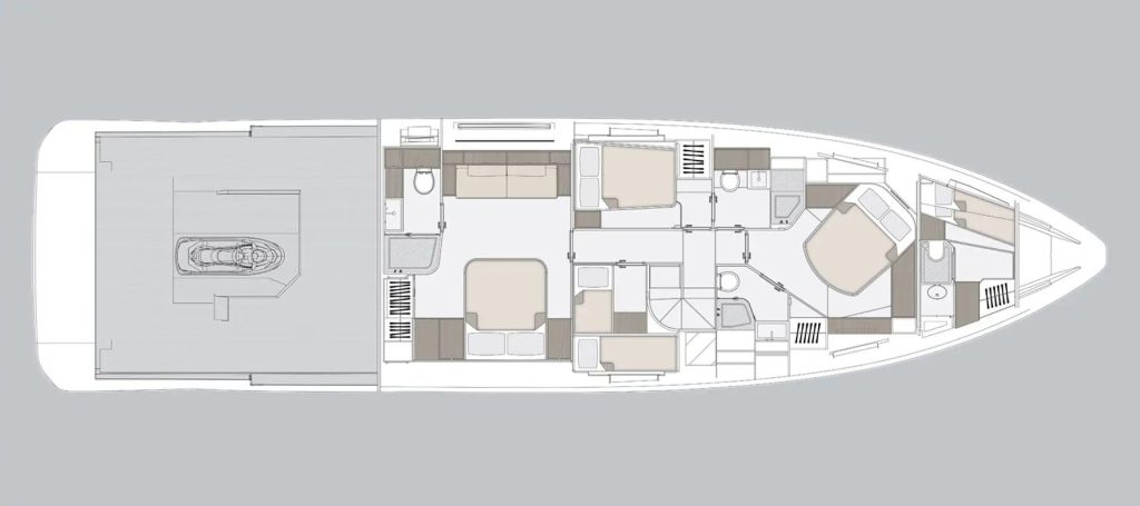 Azimut Seadeck 7 — Lower deck