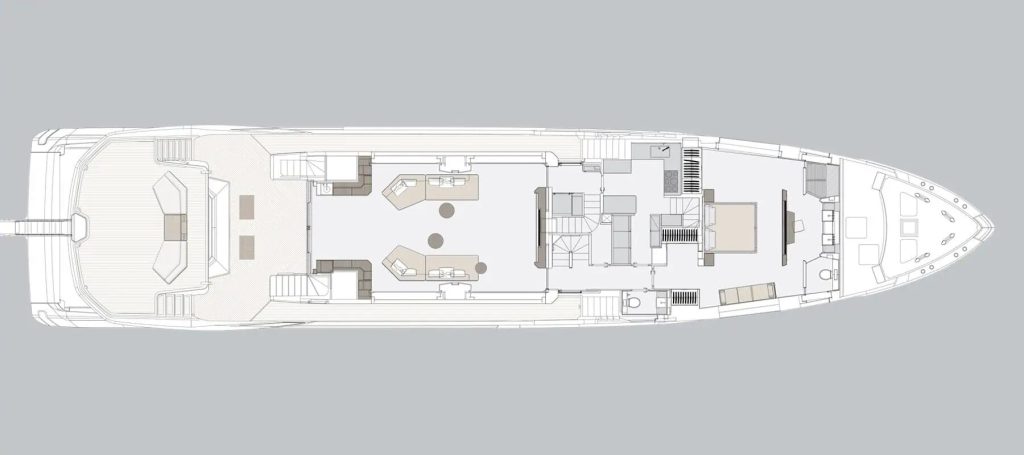 Azimut Grande Trideck — 5-cabin layout — Main deck
