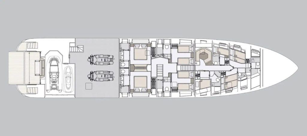 Azimut Grande 36M — Lower deck