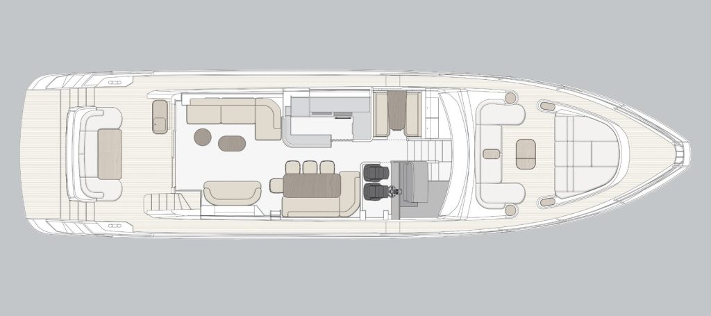Azimut Fly 72 — Main deck – enclosed galley