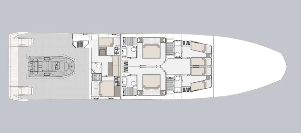 Azimut Grande 27M — 5-cabin version — Lower deck