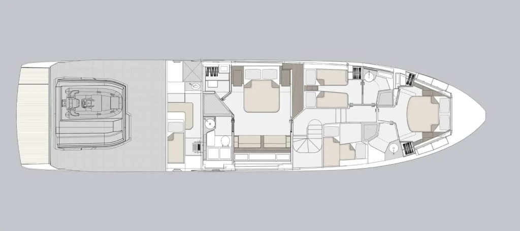 Azimut S7 — Lower deck