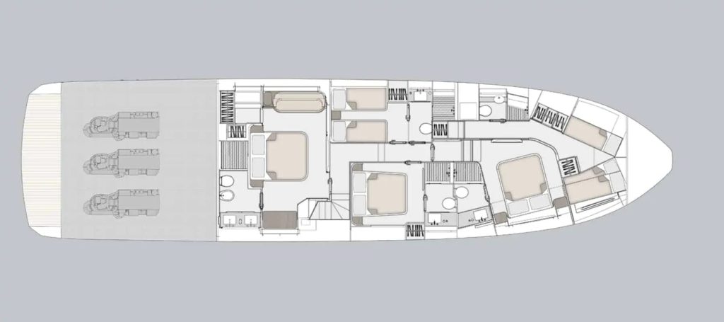 Azimut Fly 78 — Lower deck