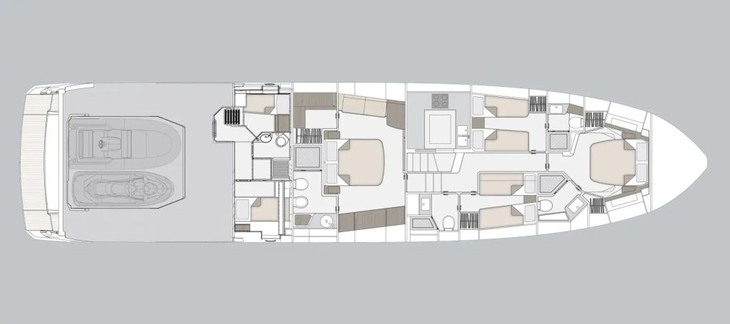 Azimut S8 — Lower deck