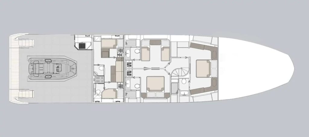 Azimut Grande 27M — 4-cabin version — Lower deck