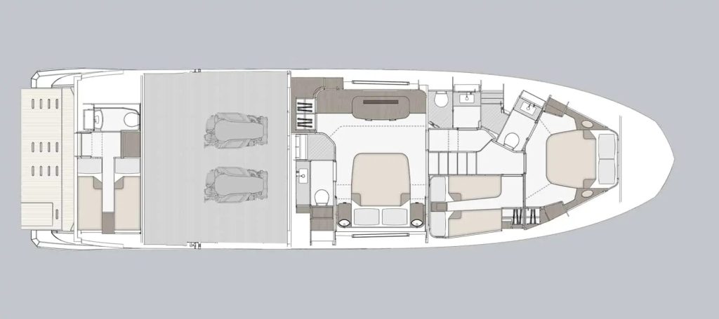 Azimut Fly 60 — Lower deck