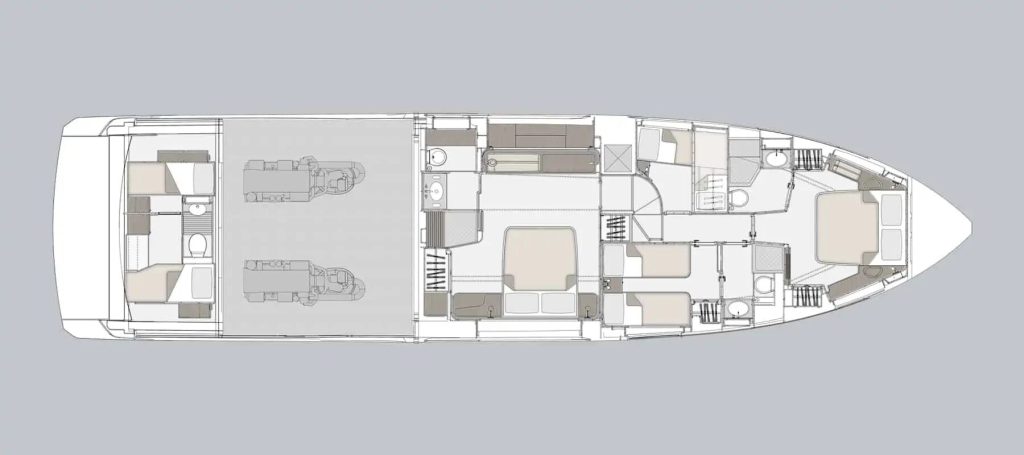 Azimut Fly 68 — Lower deck