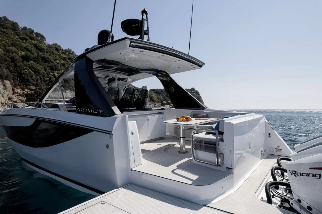 Azimut Verve cockpit and side beach area