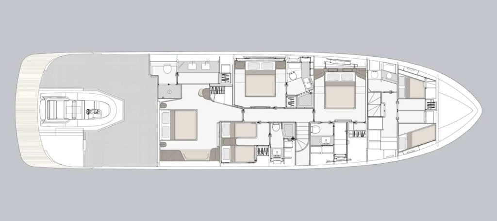 Azimut Magellano 25M — Lower deck
