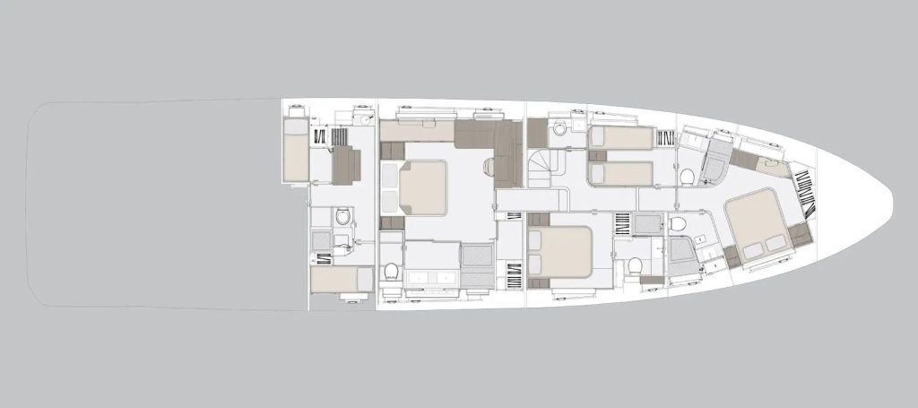Azimut Seadeck 9 — Lower deck
