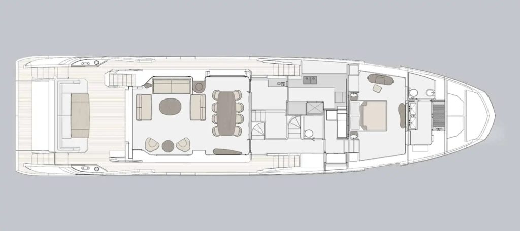 Azimut Grande 27M — 5-cabin version — Main deck