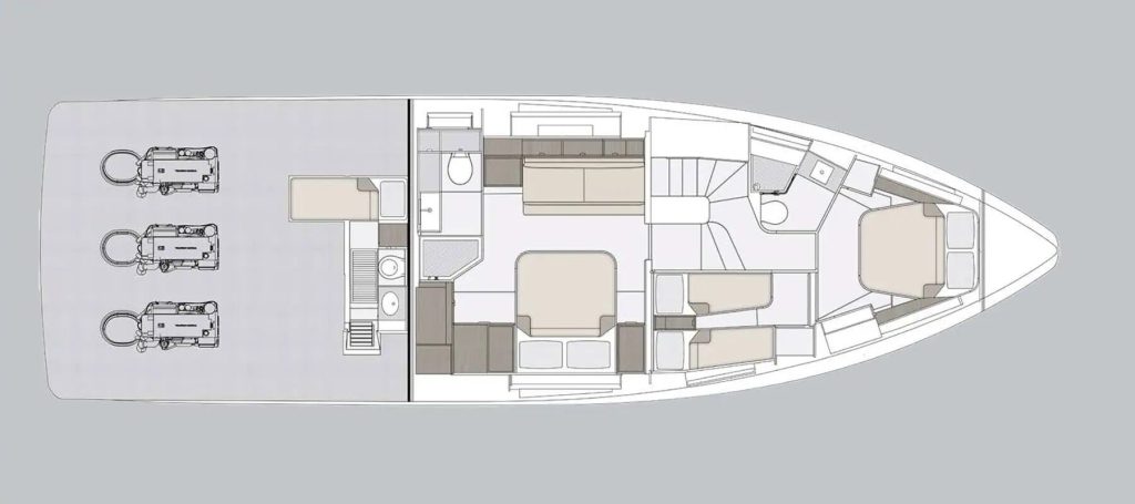 Azimut Seadeck 6 — Coupé — Lower deck