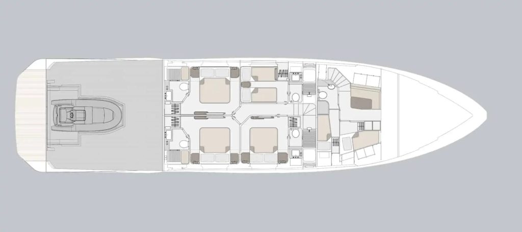 Azimut Grande 26M — Achille Salvagni interiors — Lower deck