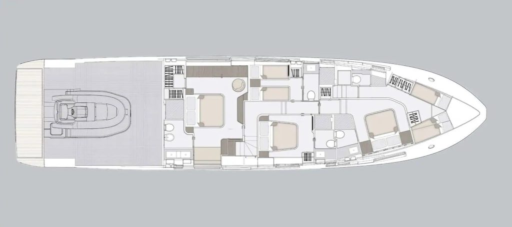 Azimut Fly 82 — Lower deck