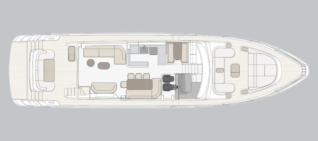 Azimut Fly 72 — Main deck – open galley