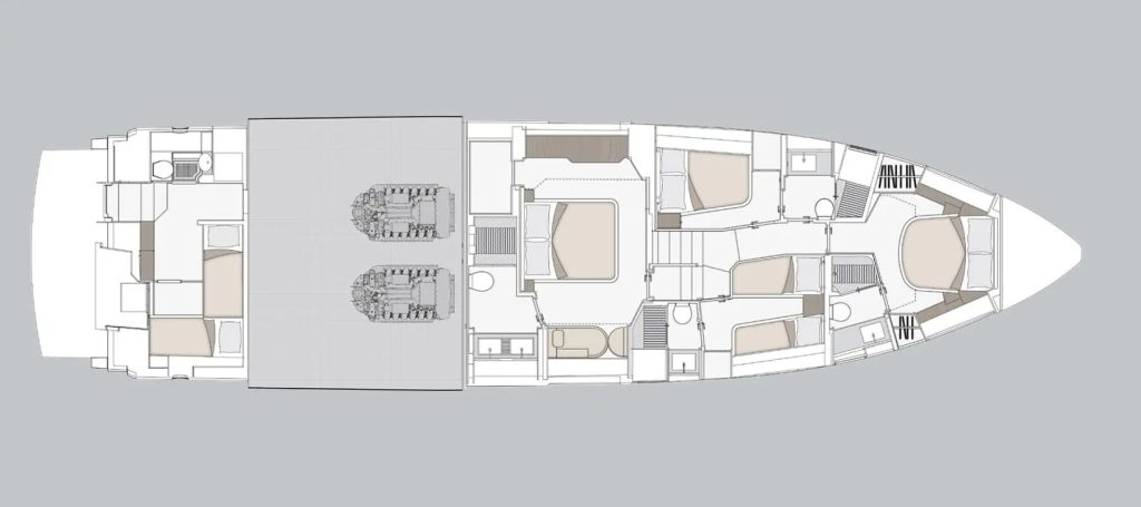 Azimut Fly 72 — Lower deck