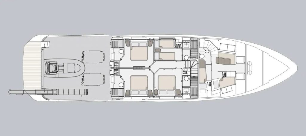 Azimut Grande 26M — Yachtique interiors — Lower deck