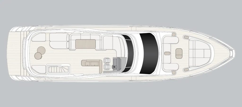 Azimut Fly 72 — Flybridge – 42″ lift TV (optional)