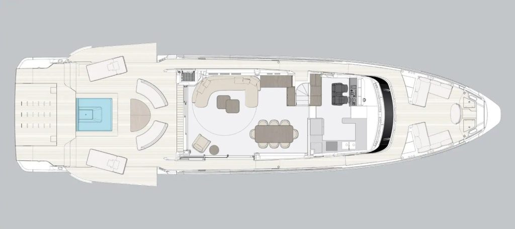 Azimut Seadeck 9 — Main deck