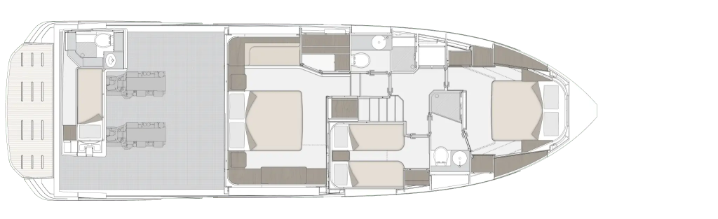 Azimut Fly 53 — Lower deck
