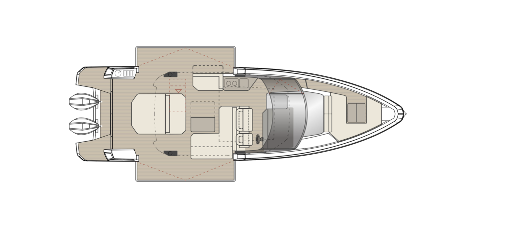 Saxdor 400 GTO — Main deck, side terraces lowered