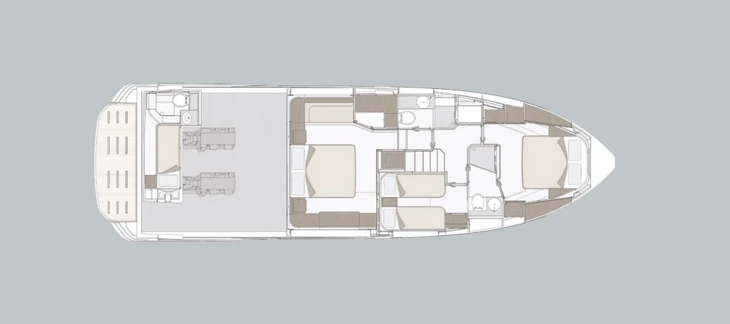 Azimut Fly 58 — Lower deck plan