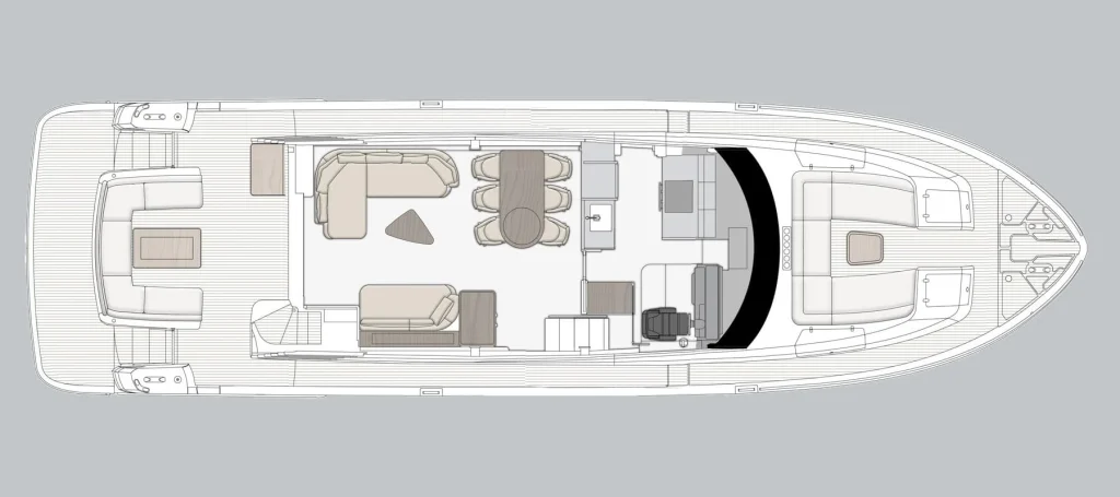 Azimut Magellano 66 — Main deck – Navetta version plan