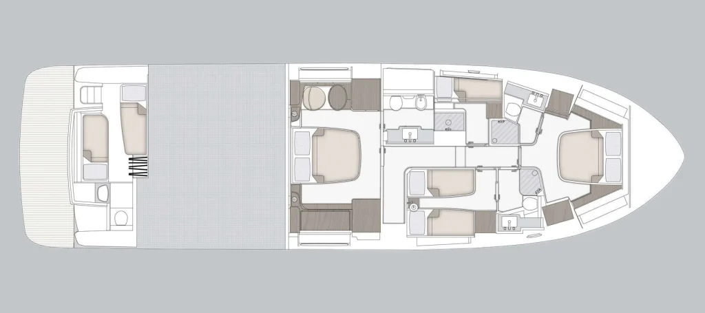 Azimut Magellano 66 — Lower deck plan