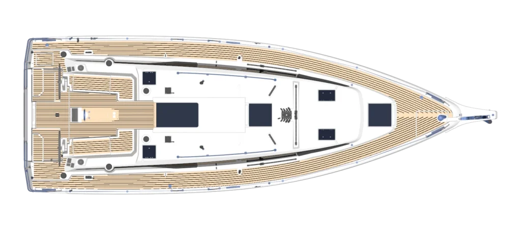 Bavaria C38 — Deck layout plan