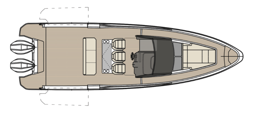 Saxdor 320 GTO — Sliding second row plan